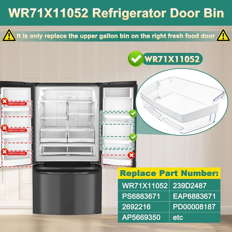 Modoo Upgraded WR71X11052, PS6883671 Gallon Door Bin Compatible with ge Refrigerator(some models): DFE28JSKFSS, GFE26GMKFES, GFE28GYNJFS, GWE23GYNHFS etc, Replaces AP5669350, 239D2487, 2692216 etc - Image 3